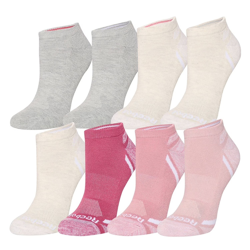 Reebok Womens 8-Pack Cushion Low-Cut Socks Size 4-10 Pink Assorted NEW